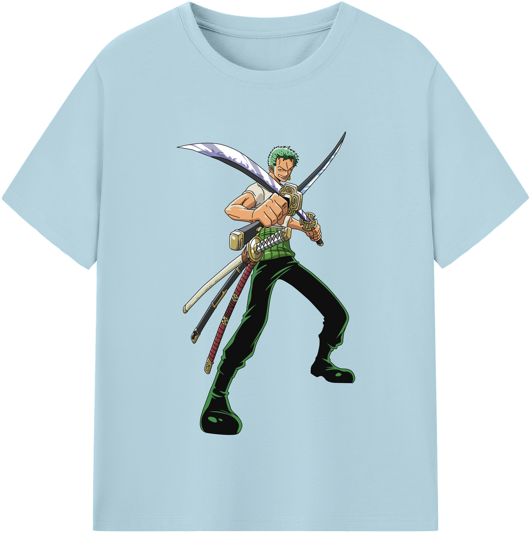 ワンピース ロロノア・ゾロ ONE PIECE Roronoa Zoro 綿100％半袖Tシャツ（フロントプリント）